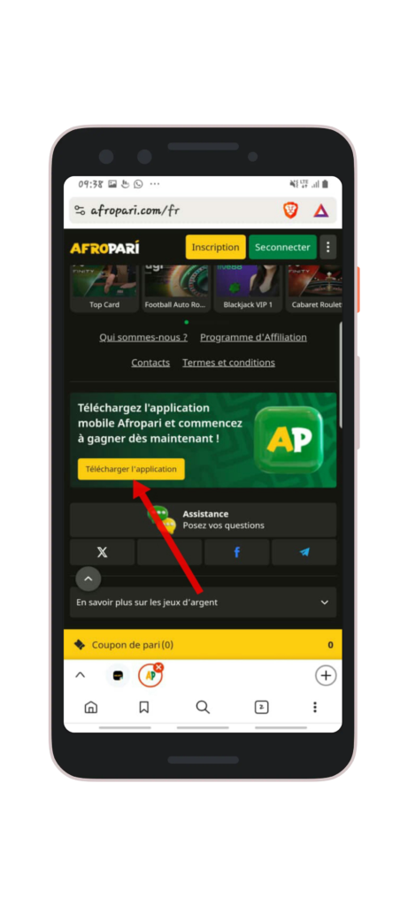 Cliquez sur le bouton « Télécharger l’application »