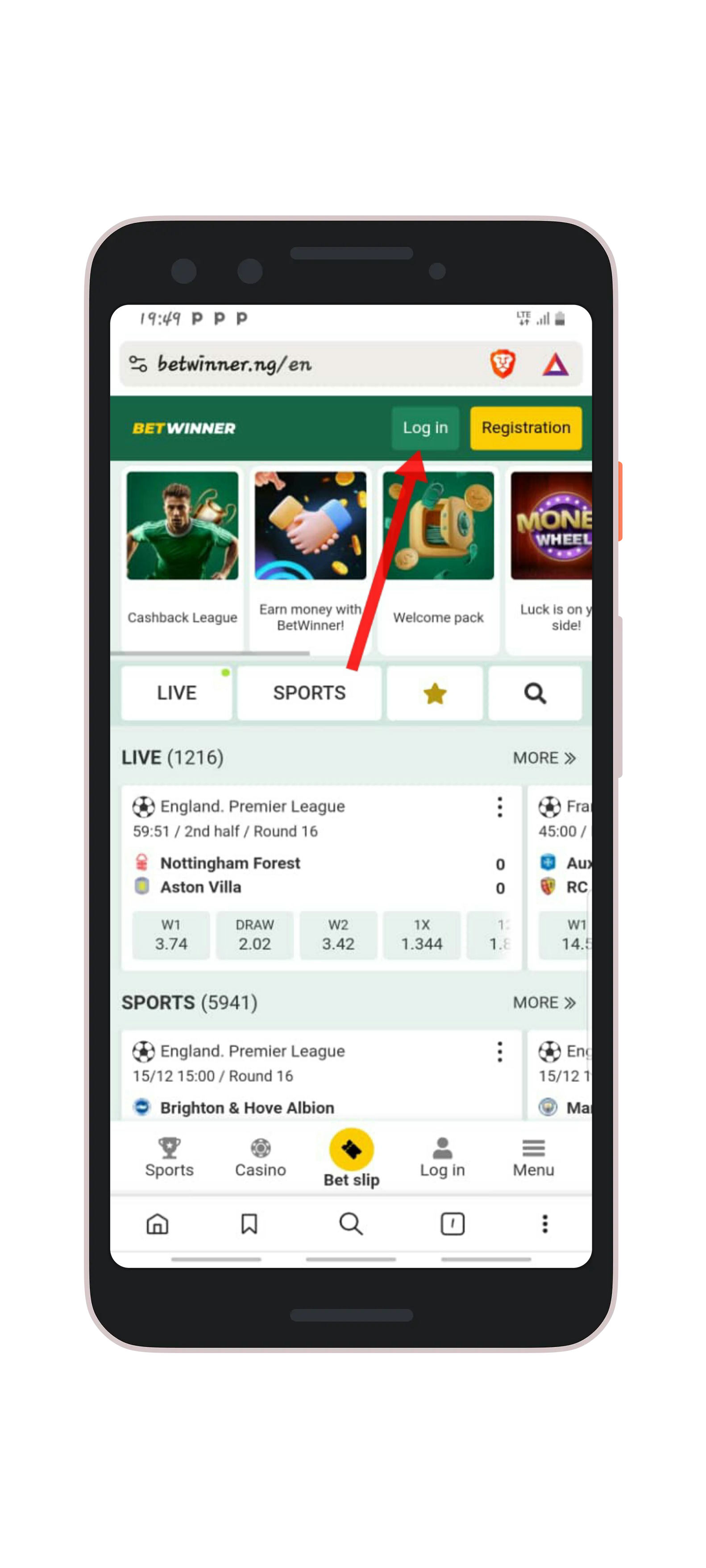 Cliquez sur le bouton “Se connecter”