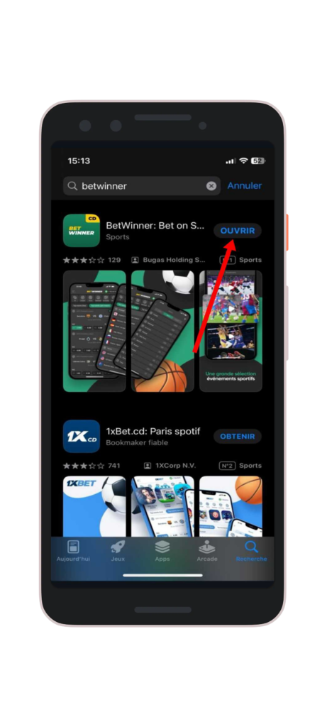Cliquez sur "Ouvrir"