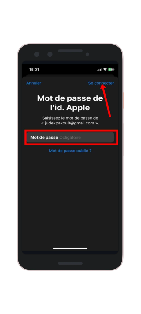 Cliquez sur "Se connecter " pour accéder aux paramètres liés à votre compte
