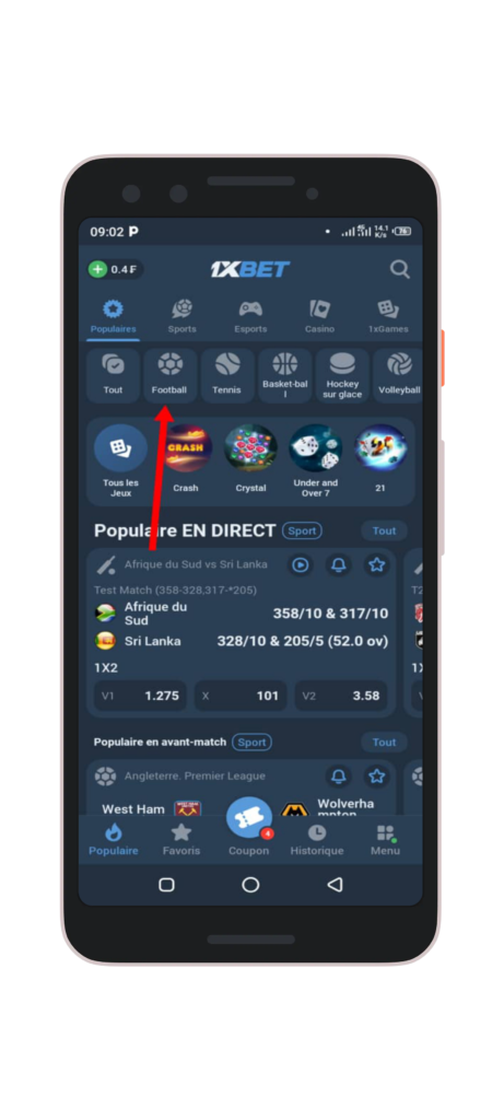 Choisir un sport comme le football