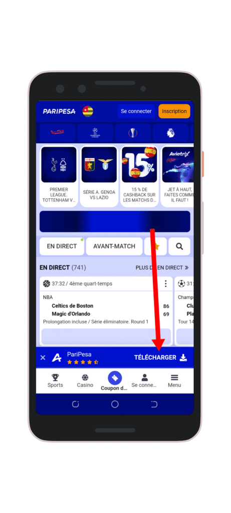 Cliquez sur le bouton “Télécharger”