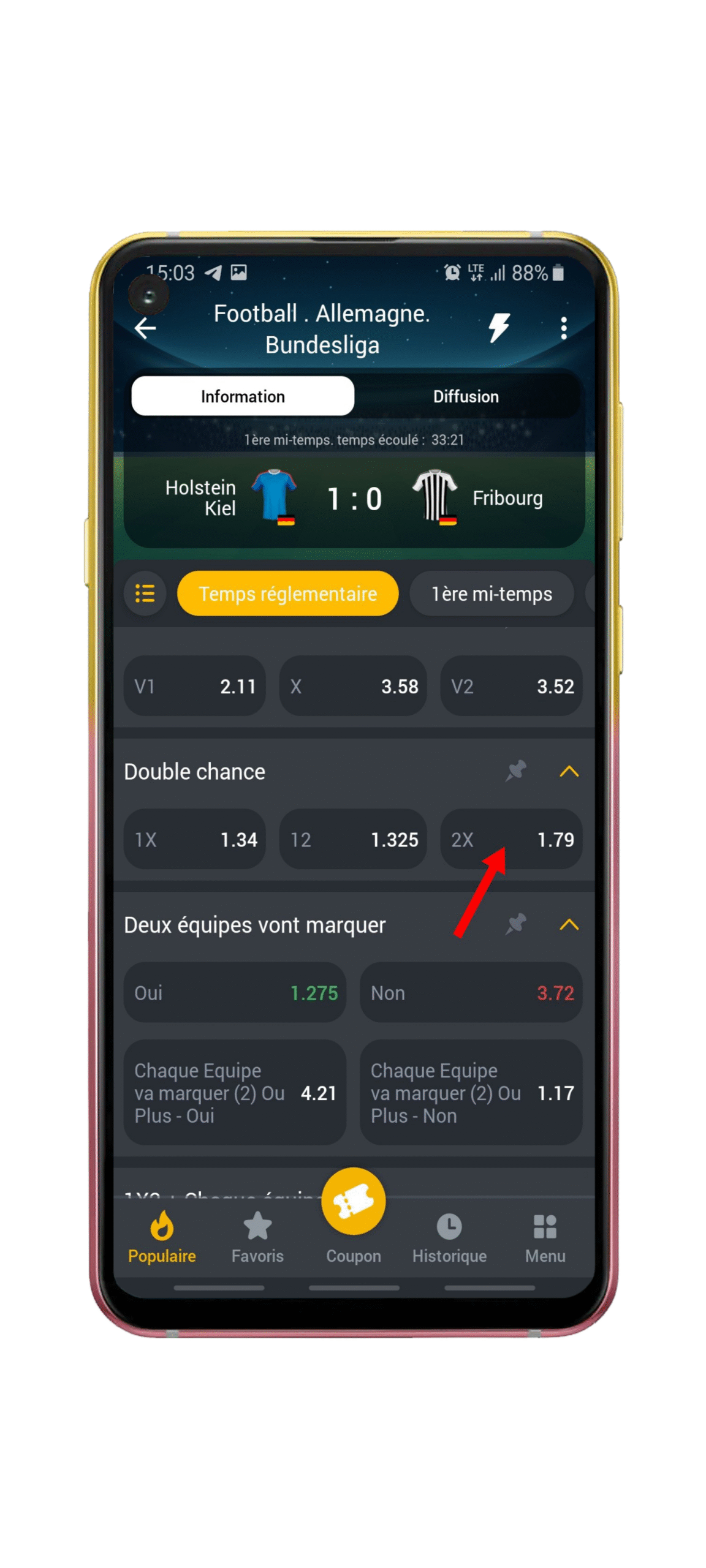 Choisissez le type de pari