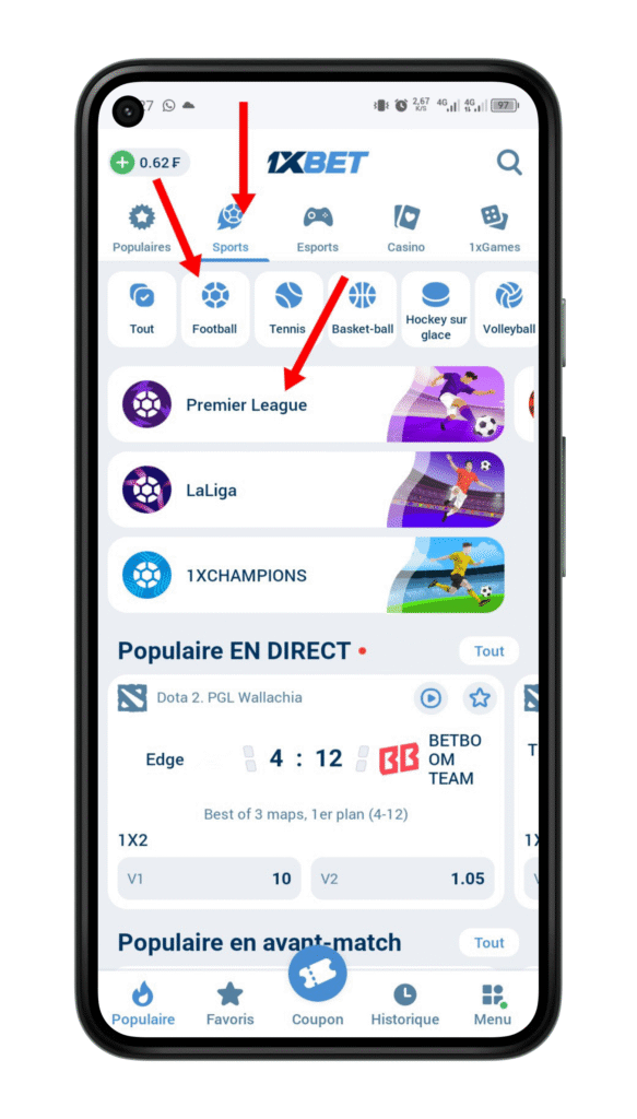 Choisissez votre sport préféré