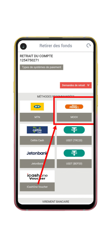 Sélectionnez la méthode de paiement 