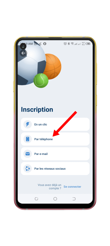 Choisir une méthode d'inscription
