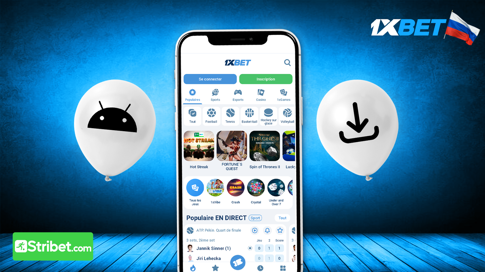 Comment télécharger 1xbet russe apk ?