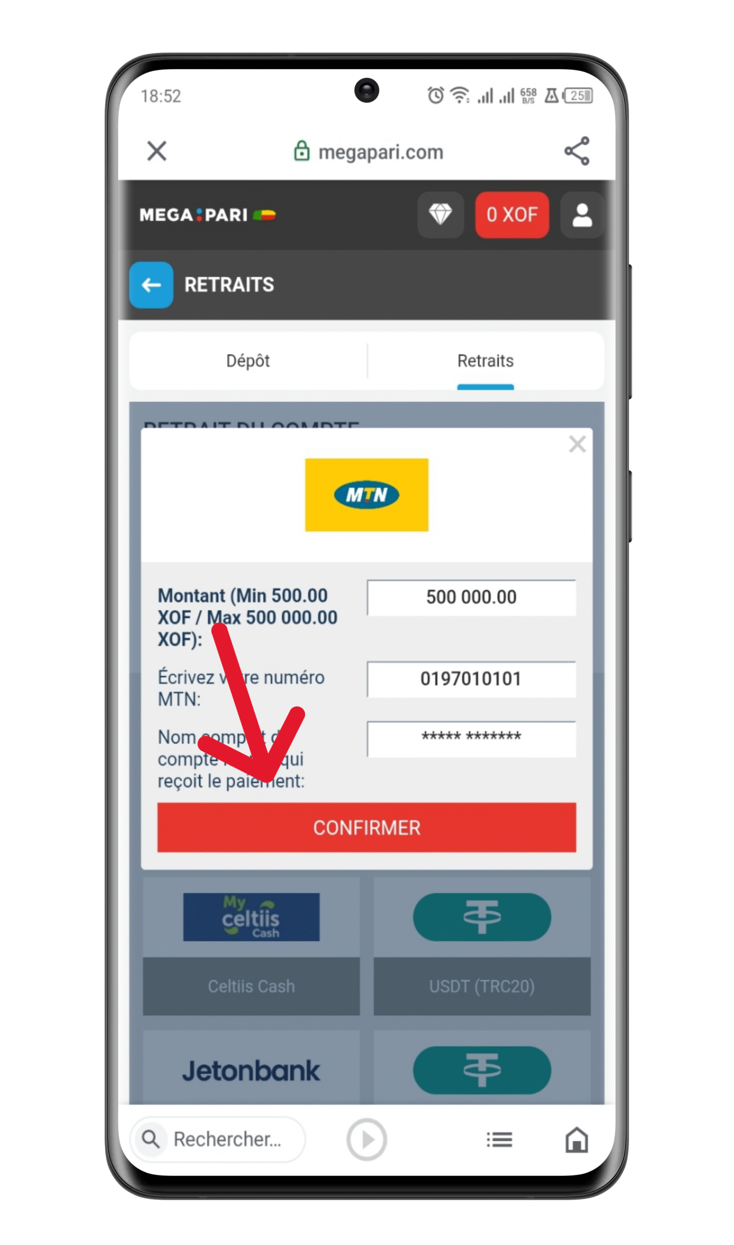 Confirmer la transaction