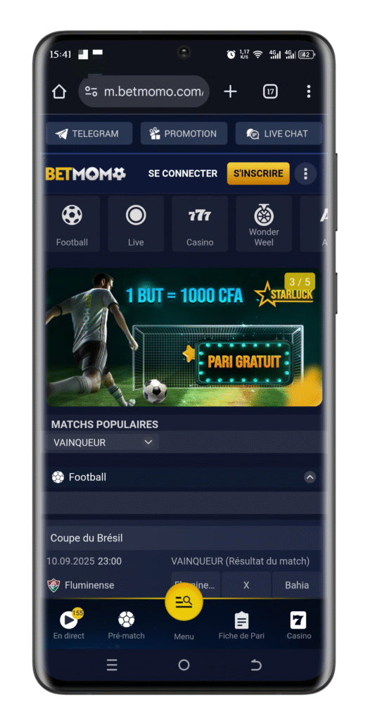 Aller sur le site officiel de Betmomo