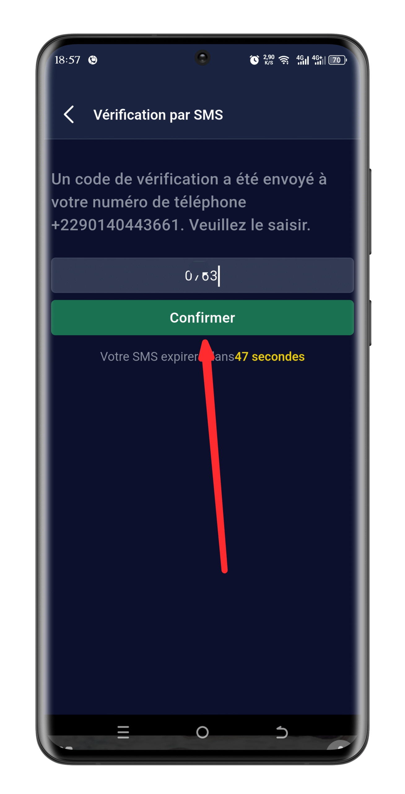 Confirmer et créer votre compte Betmomo
