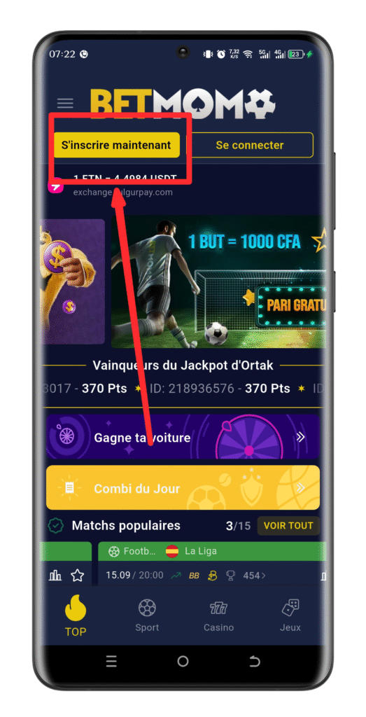 Accéder au site ou à l’application