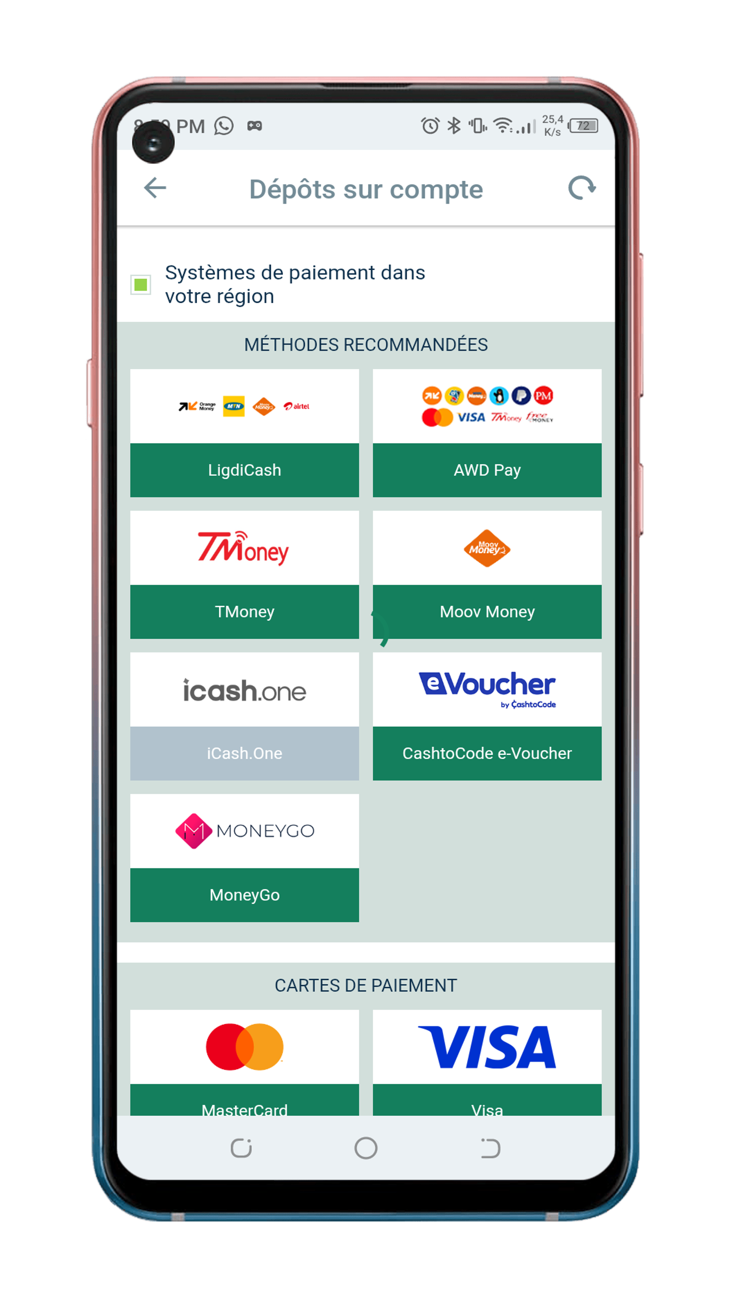 Choisir une méthode de dépôt